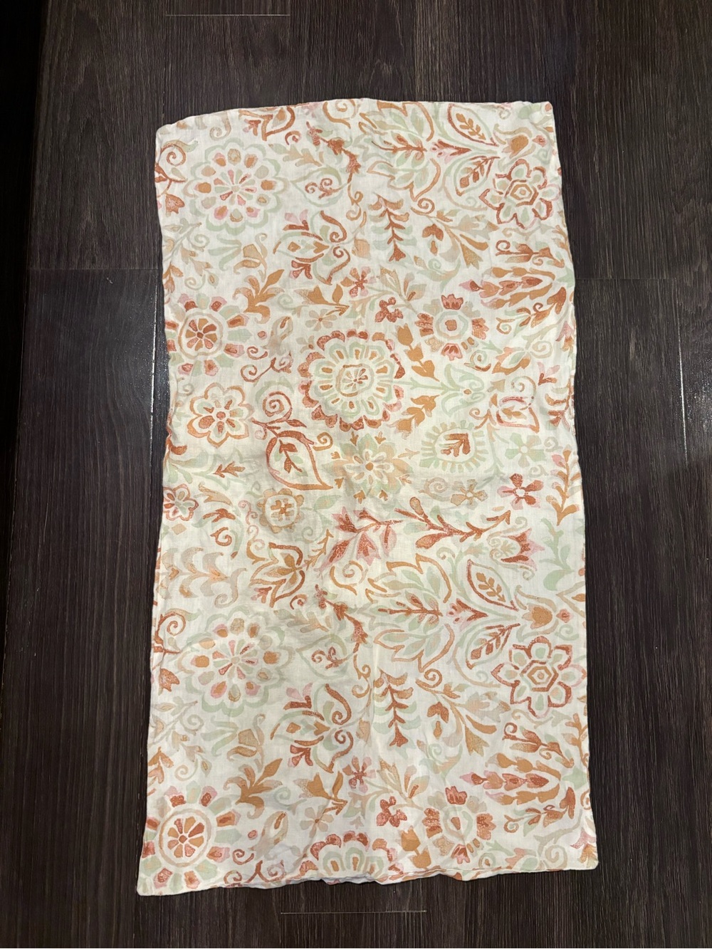Garnet Hill Sun-Washed Palampore Linen King Sham Floral Watercolor Tie Closure